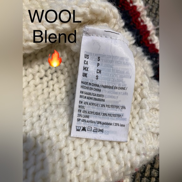 American Eagle washable Wool Sweater 🔥⛷️Great for Hitting the slopes🔥Sm/Med P - Picture 5 of 11